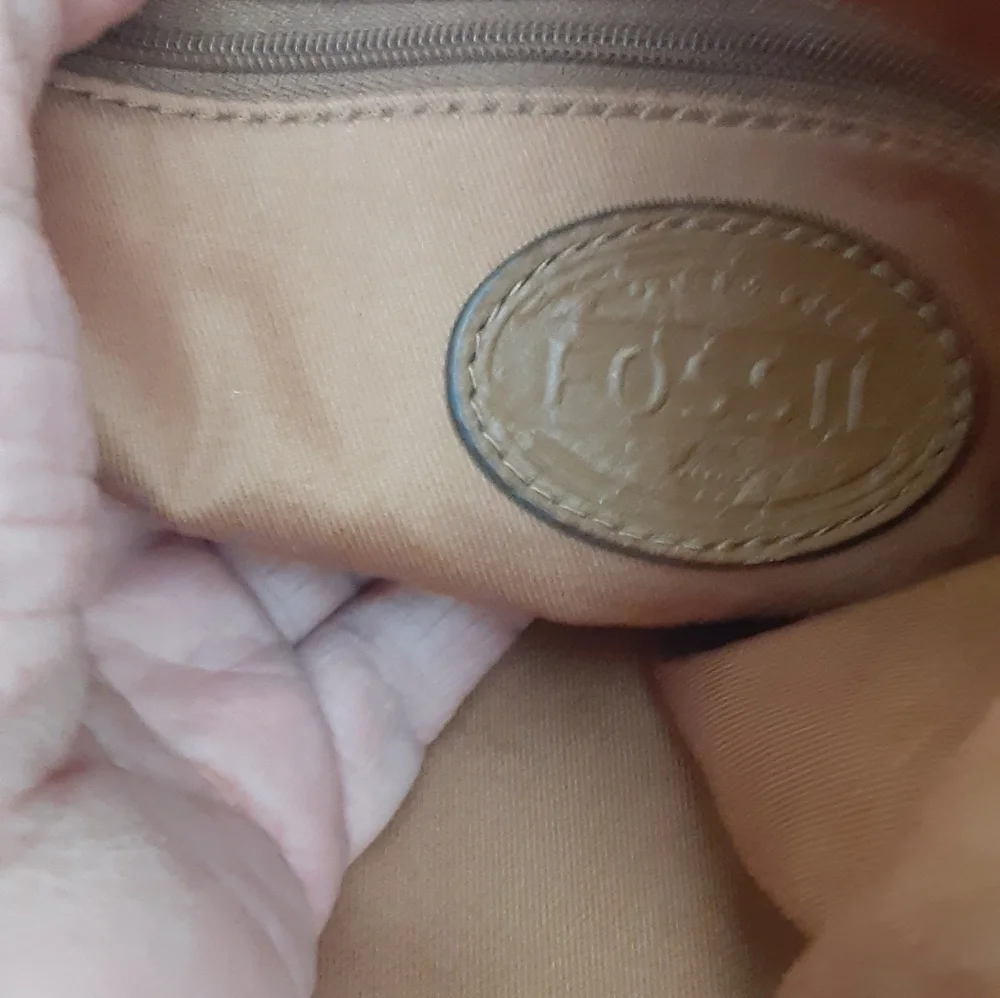 Fossil Riley English tan Leather Backpack